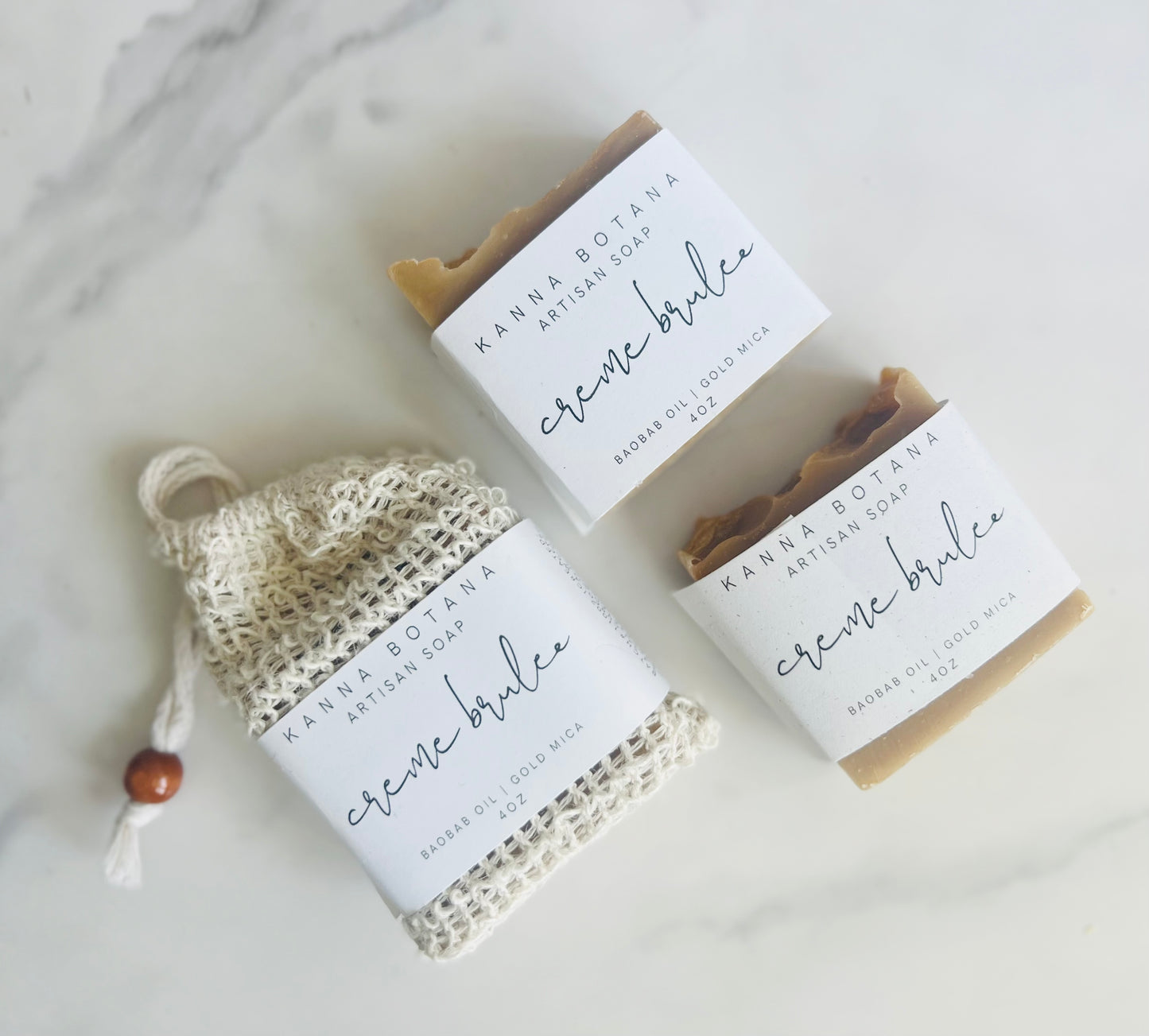 Crème Brûlée cold process artisan soap 